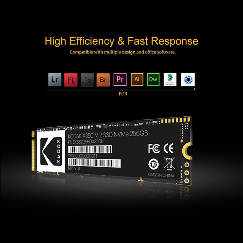 Kodak-unidad interna de estado sólido para ordenador portátil y de escritorio, unidad de estado sólido de 512GB, 2280 GB, 120GB, SATA3.0, AHCI, serie X350 M.2 NVME SSD, Pcie Trie 480