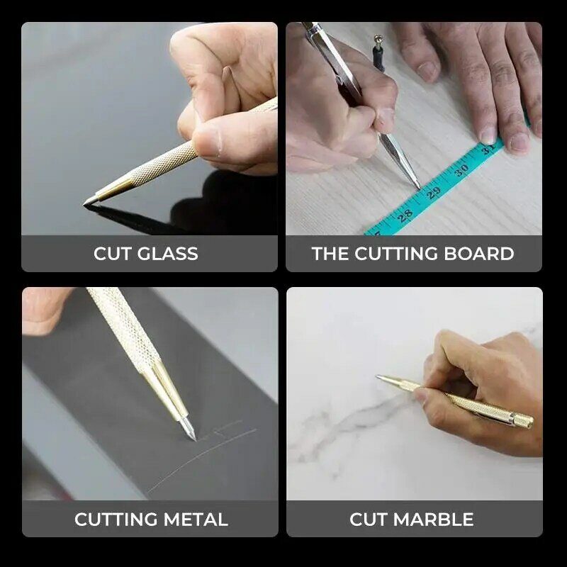 Placa de metal marcador de vidro rotulação caneta para cortar telhas duras cortador de aço de tungstênio de vidro