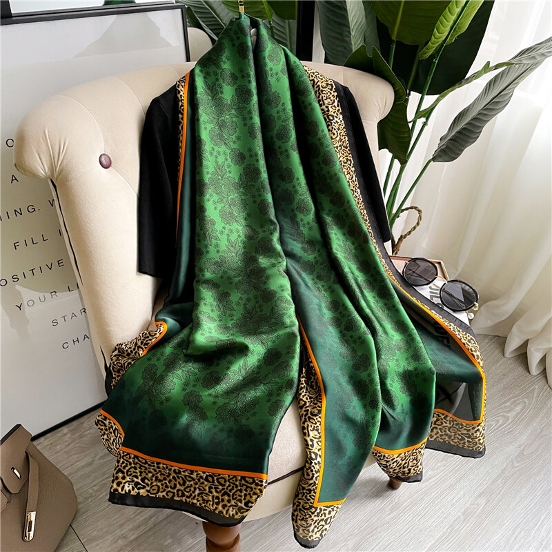 2022 lange Strand Silk Schal Frauen Schals Wraps Foulard Pashmina Weibliche Design Gedruckt Hijab Frühling Schals Neue Mode Bufanda