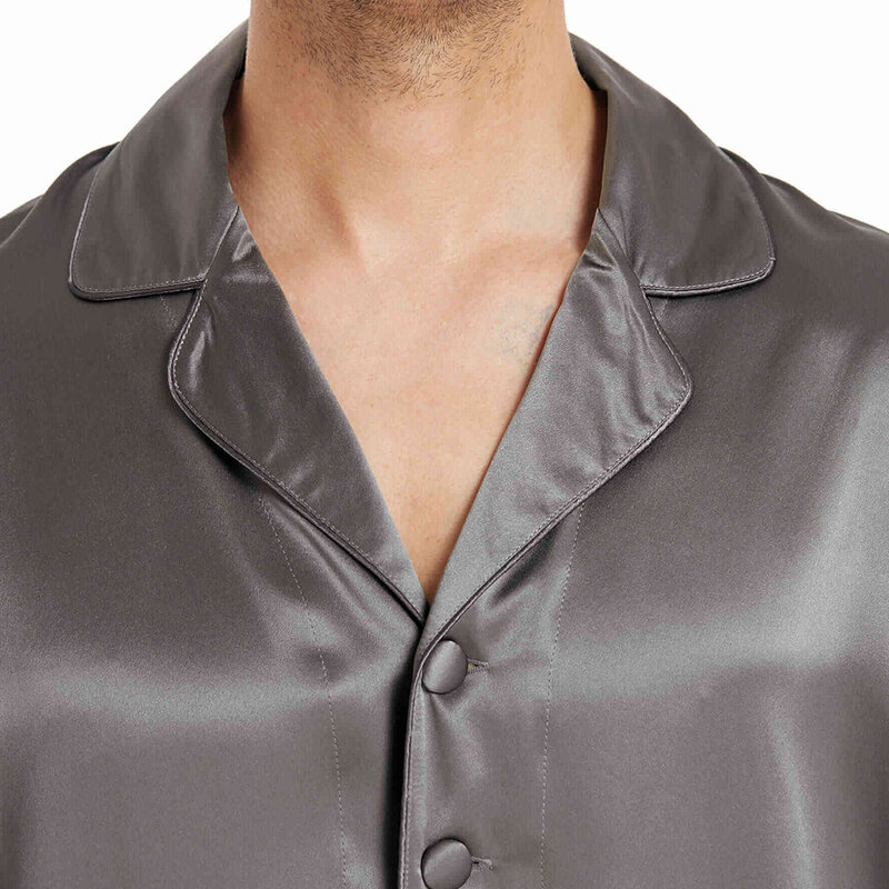 100% pijamas de seda de seda masculina conjunto longo 22 momme luxo natural amoreira seda roupas masculinas pjs de seda