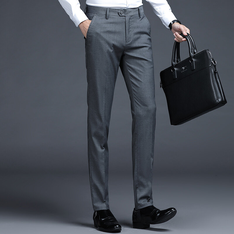 Męskie spodnie 2022 letnie nowe eleganckie spodnie codzienne Slim Fit odchudzanie młody i średni solidny kolor spodnie