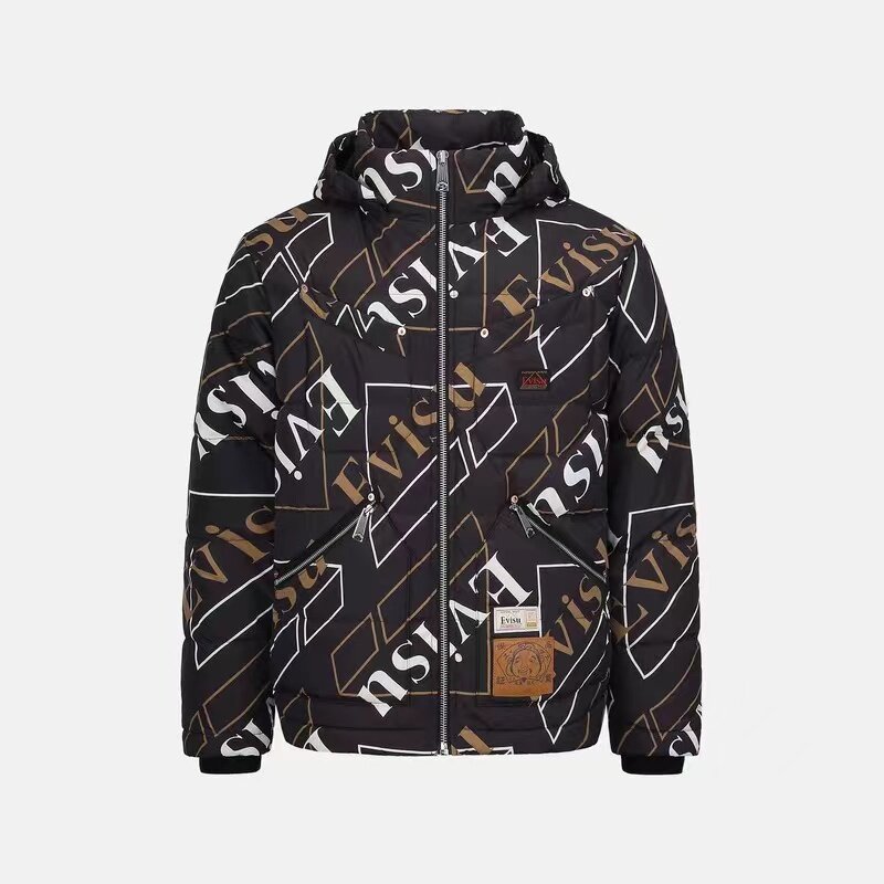 Estilo hip hop inverno maré marca masculina para baixo jaqueta manter quente frio resistente de alta qualidade 1-1 m padrão de impressão estilo japonês
