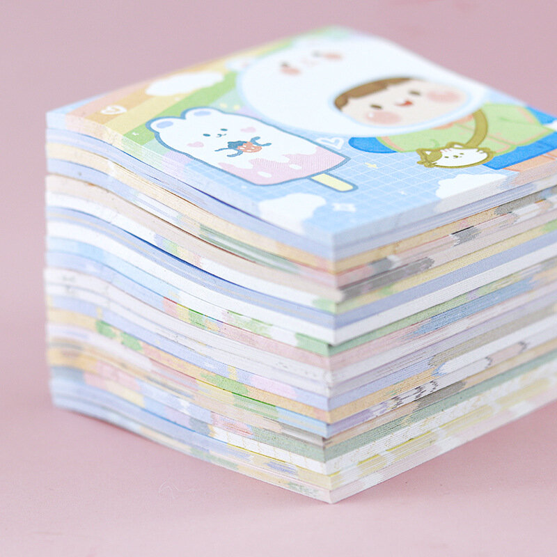 Koreański kreatywny Anime Cartoon astronauta notatniki dziewczyna kartki samoprzylepne biuro dowiedz się Kawaii stacjonarne planowanie wiadomość Tag Notebook