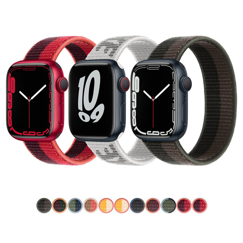 Sport Loop Strap para Apple Watch Band, iWatch Band, 44mm, 40mm, 49mm, 45mm, 41mm, 41mm, Série 8, Ultra 7, 6, 5, 4, 3, 2, Correa Acessórios
