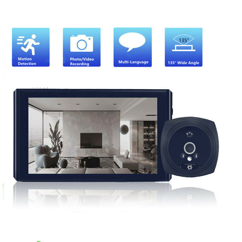 4.3 "digitale Guckloch Türklingel Tür Viewer Kamera Motion Erkennung Monitor Video Auge Recorder Home Security Schutz Tür Glocke