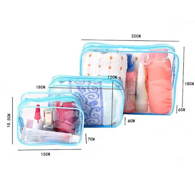 Viaggio Make Up Organizer bagno di stoccaggio Toiletry Wash Bag trasparente sacchetto cosmetico PVC donne cerniera trasparente sacchetti di trucco Beauty Case