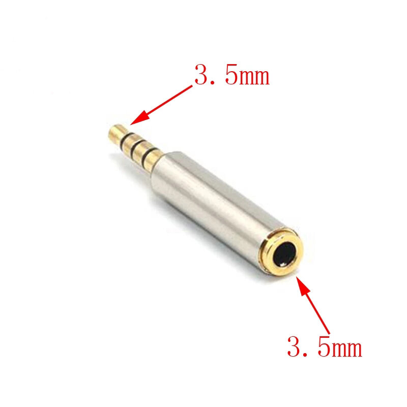 10-100pcs Copper Metal 3.5 Male To Female Mobile Phone Headset Omtp And CTIA Mutual Conversion Audio Adapter