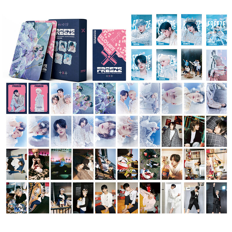 54Pcs Kpop Groep Txt Nieuwe Album Freeze Lomo Kaart Poster Creatieve Collectie Kaart Koreaanse Mode Jongens Poster Foto Fans geschenken