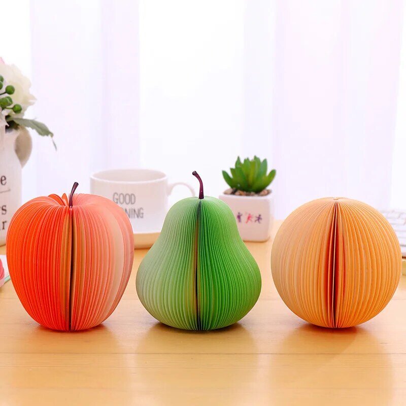 150 arkuszy kreatywne owoce śliczne podkładki Memo trójwymiarowe jabłko karteczki samoprzylepne dla dzieci artykuły szkolne Kawaii biurowe