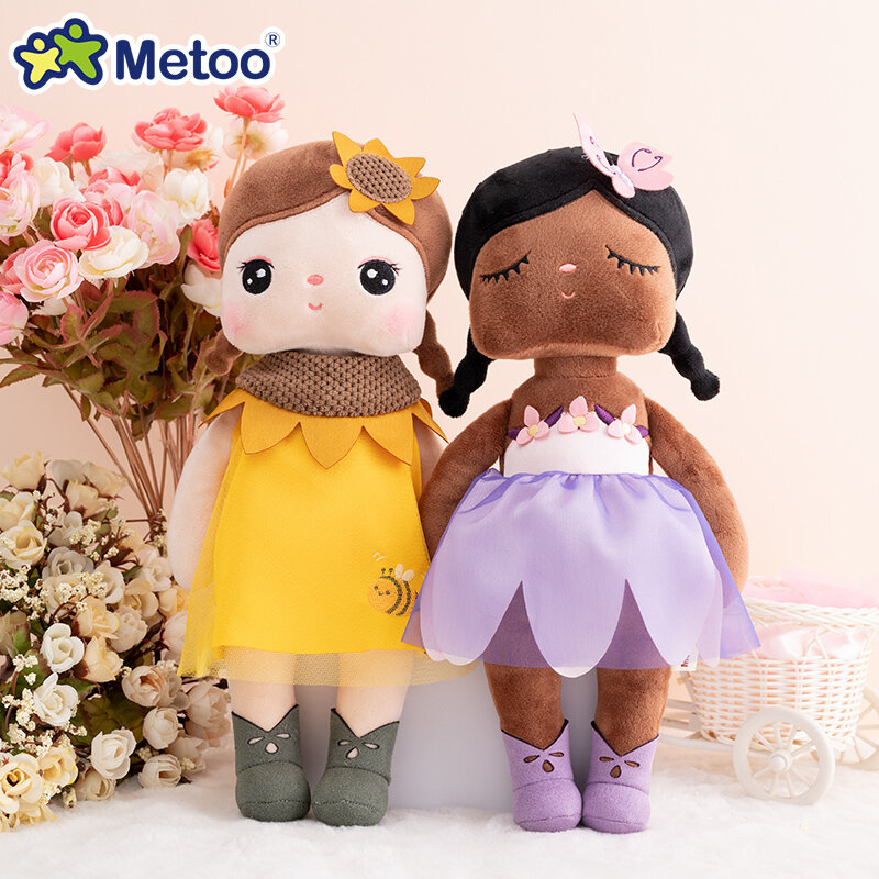 Metoo-花の妖精スタイルの人形,ピンクの唇,ヒマワリのバイオレットタイプのぬいぐるみ,子供のための誕生日またはクリスマスプレゼント