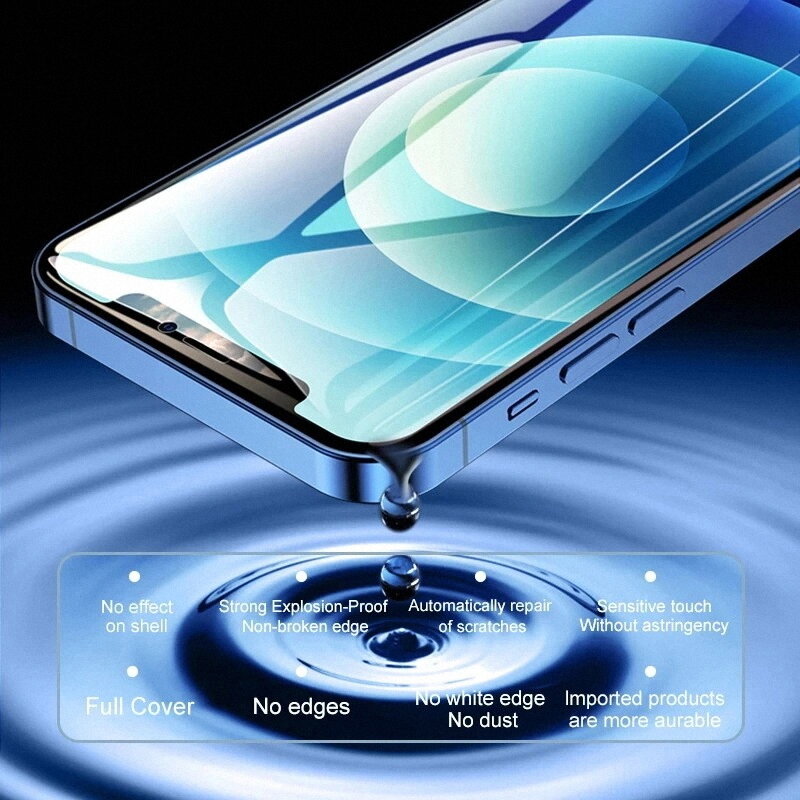Cubierta completa de película de hidrogel para iPhone 11, 12, 13, 14 Pro Max, mini Protector de pantalla para iPhone 8, 7 Plus, 6, 6s, SE, 2020, no es de vidrio, 2 uds.