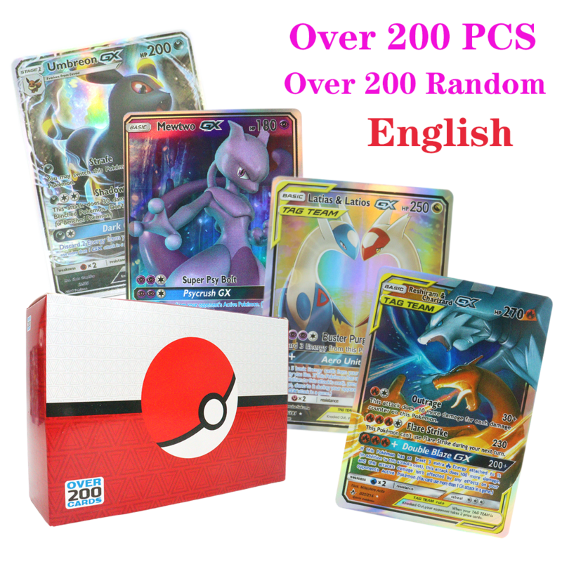 20-300Pcs ภาษาอังกฤษ Pokemon Card Vmax GX แท็กทีม EX Mega เกม Battle Trading Pikachu Charizard งานอดิเรก Collection battle ชาย