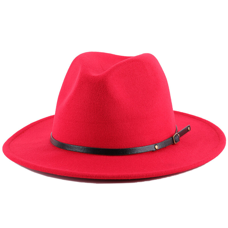 Heren wolvilt fedora hoed vintage mode zwarte hoed met brede rand gentleman elegante dame winter herfst jazz caps voor dames nieuw