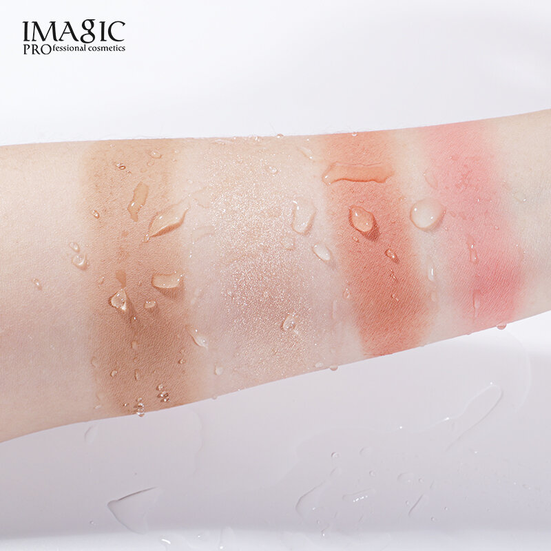 IMAGIC-resaltador de polvo con paleta de purpurina, colorete, sombra roja, contorno, corrector facial, maquillaje continuo suave, resistente al agua