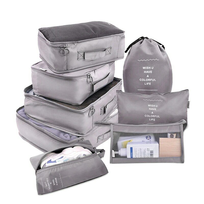 Conjunto de bolsas organizadoras de viaje, juego de maletas de almacenamiento, equipaje portátil, zapatos, tidybag, 8/6 unidades