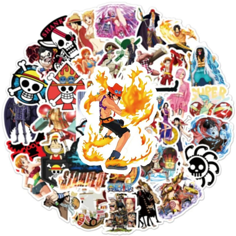 10/30/50PCS Cartoon One Piece Anime Stickers Decals Kid Toy Laptop Luggage Motorcycle Car Skateboard Cool Waterproof Sticker