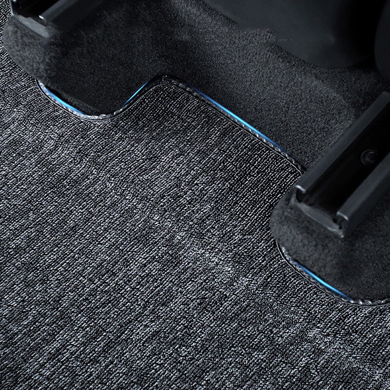Tapetes de chão Futhope impermeáveis, tapete personalizado, tapete cercado, forros de piso antiderrapantes, almofada preta para Tesla Model 3 Y 2020-2023