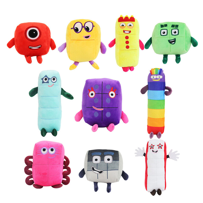 10 개/대 숫자 블록 플러시 장난감 번호 인형 영화 TV 시리즈 만화 교육 장난감 어린이 선물