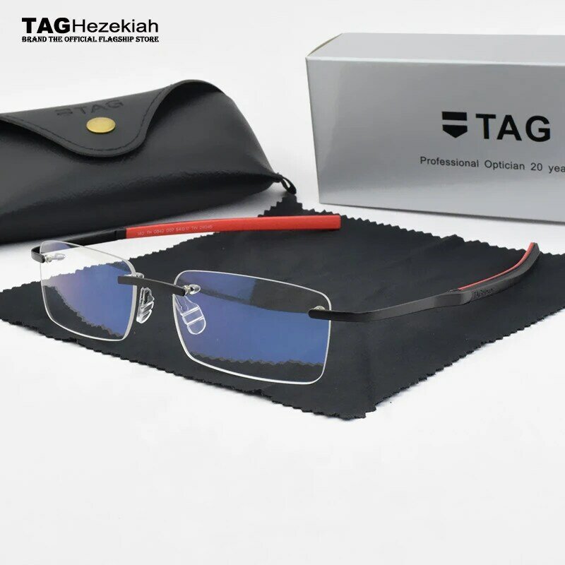 TAG Merek Kacamata Optik Bingkai Kacamata Olahraga Pria Miopia Komputer Kacamata Gerakan Ultraringan untuk Kacamata Pria TH0342
