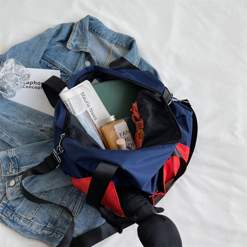 Yilian saco de turismo estilo feminino ir para fora grande capacidade viagem bolsa estudante moda duffle saco de armazenamento luz maré