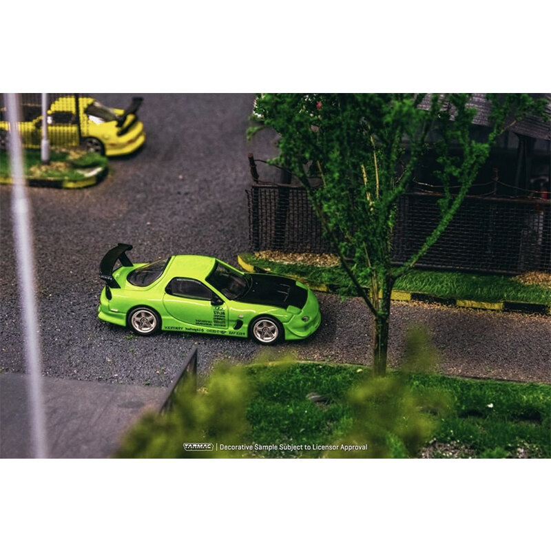 Tarmac Works 1:64 RX7 FD3S VERTEX Green Carbon Alloy Diorama Car Model Collection Miniature Carros Toys en Stock