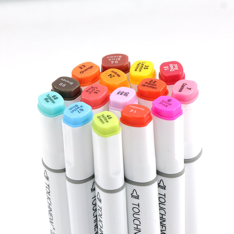 Touchfive marcadores 12 36 48 80 168 cores pontas duplas álcool gráfico esboçar marcadores caneta para bookmark manga desenho arte suprimentos