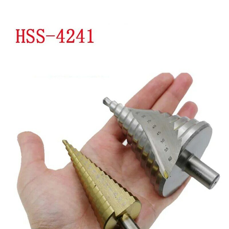 1 pz 6-60mm Pagoda trapano esagonale trapano a vite HSS utensili elettrici spirale scanalata metallo acciaio passo punte da trapano alesatore alesatura perforazione