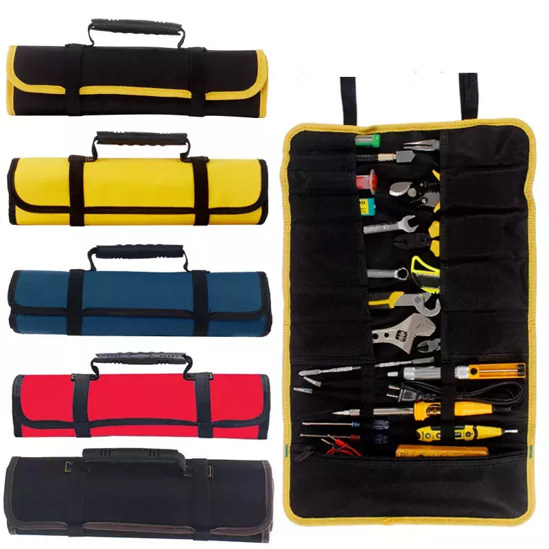 1Pc Roll Tool Roll Multifunctionele Tool Roll Up Tas Moersleutel Roll Pouch Opknoping Tool Rits Carrier Tote thuis Opslag