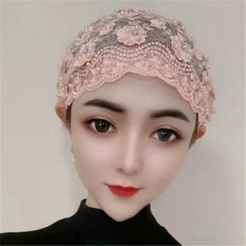 2022 New Beading Women's Turban Cap Embroidery Fashion Female Head Wraps Muslim Headscarf Bonnets Cancer Chemo Hat Ladies