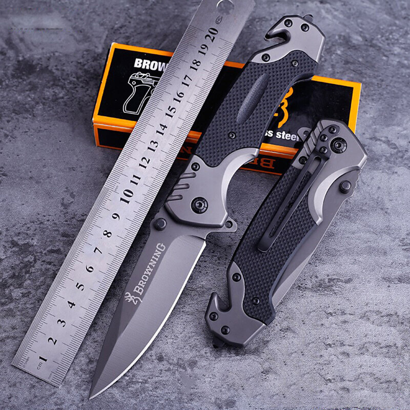 Карманные военные ножи Browning, тактический складной нож G10, высокопрочный многофункциональный для самообороны, для повседневного использования