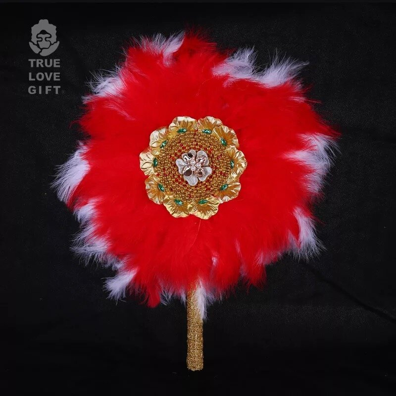 Abanico de mano de plumas hecho a mano, lujoso abanico de encaje de baile español para regalo de fiesta de boda, decoración superior de boda, envío directo
