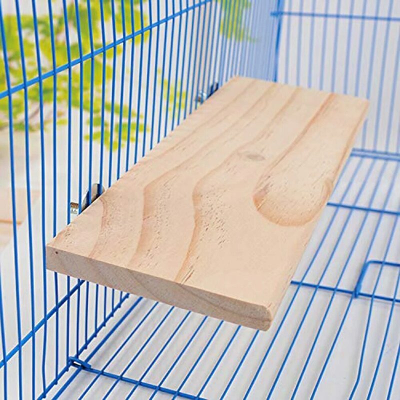Plataforma de madeira suporte animais estimação brinquedos papagaio hamster poleiros pata gerbils trampolim com fácil instalação gaiola limpa