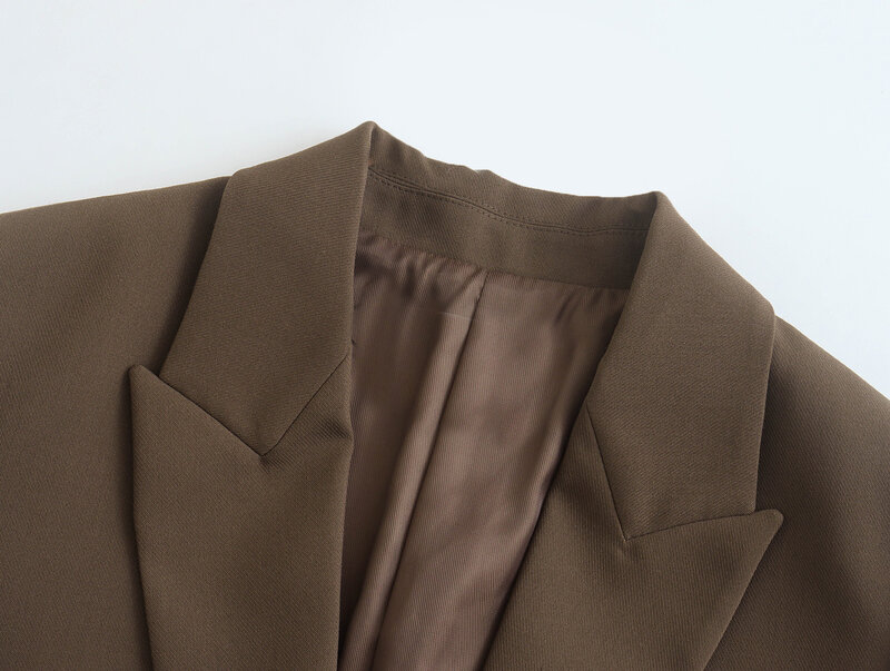 PB & ZA – veste à manches longues pour femme, manteau avec col cranté, boutons simples, mode décontractée, 2022