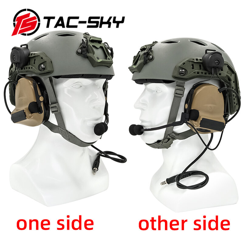 TS TAC-SKY Comtac II cuffie in Silicone cuffie tattiche per la protezione dell'udito cuffie da caccia ARC Tactical Helmet Rail Mount VersionDE