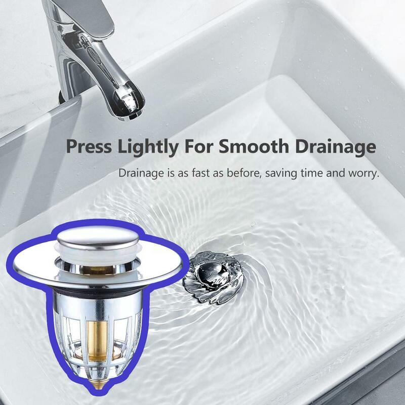Basin Steel Up Drain Filter Waterproof Bathroom Sink Filter Stopper Plug Hardware Basin Drain Wash H8T3