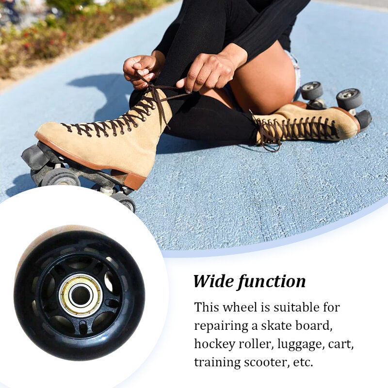 Indoor Inline Skating Shoe Wheel Nonslip Elastic Hockey Roller Portable PU Casters Sports Gear Skateboard Accessory
