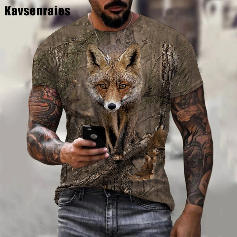 Camiseta de camuflaje de alta calidad para hombres y mujeres, camisa de manga corta con estampado 3D de ciervo Sika, estilo Harajuku, para verano