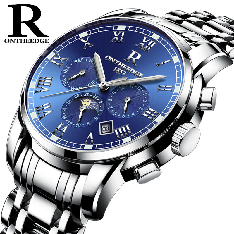 2022 homens relógios de luxo marca superior relógio volante rotativo relógio de quartzo data automática à prova dwaterproof água esportes relógios aço inoxidável
