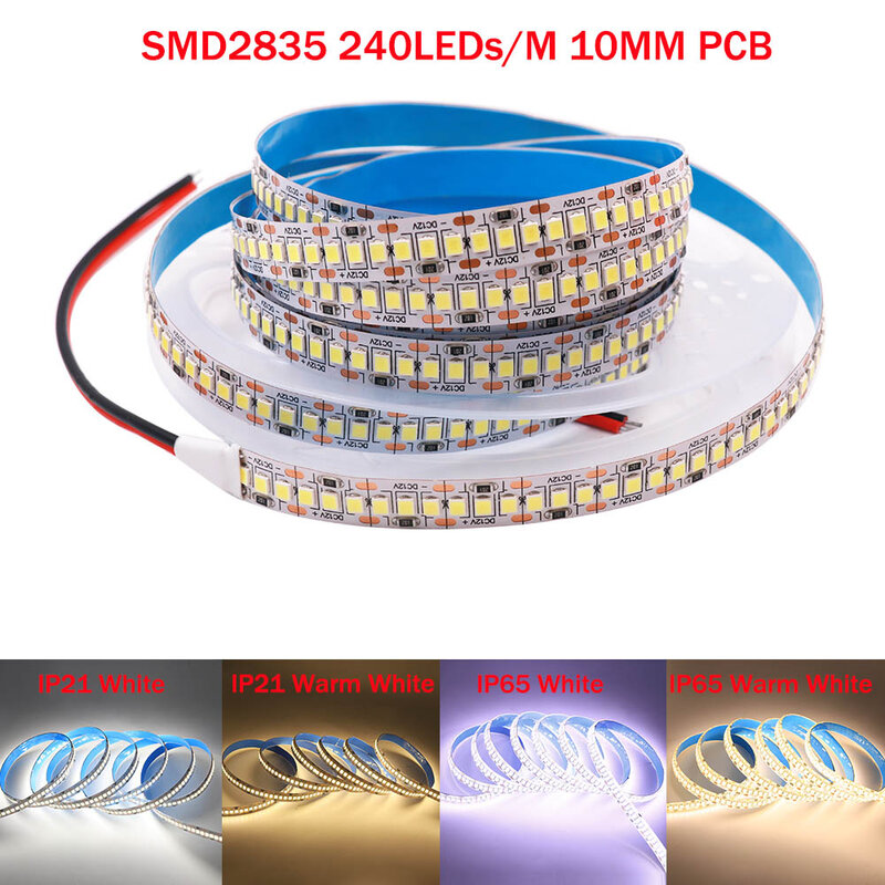 Fita de luz led 5m smd5050 5054 2835 5630, superbrilhante, flexível, à prova d'água, 60/90/120/240 leds/m