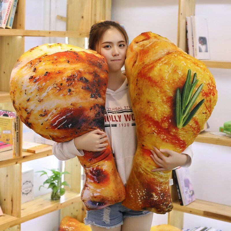 Chicken Leg Simulation Food Real Life Style Chicken Leg Toy Chick Wing Drumstick Food Fried Roast Pillow Cushion Birthday Gifts