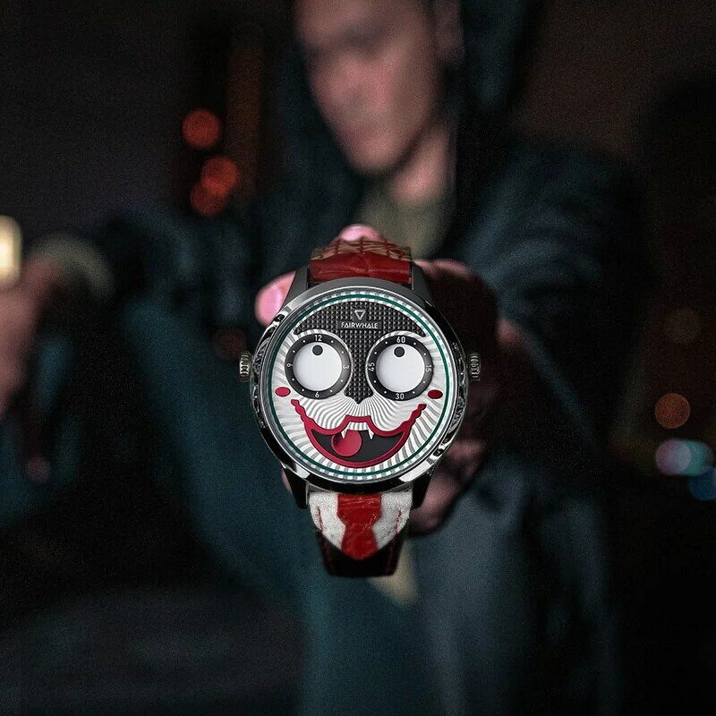 Mark Fairwhale nowa moda Clown zegarek męski automatyczny niemechaniczny zegarek osobowość wodoodporny Trend Student męski