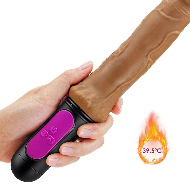 Consolador con calefacción USB para mujer, vibrador realista con curva de 10 velocidades, consolador suave y enorme para pene, punto G, Vagina y ano, masturbador, Juguetes sexuales