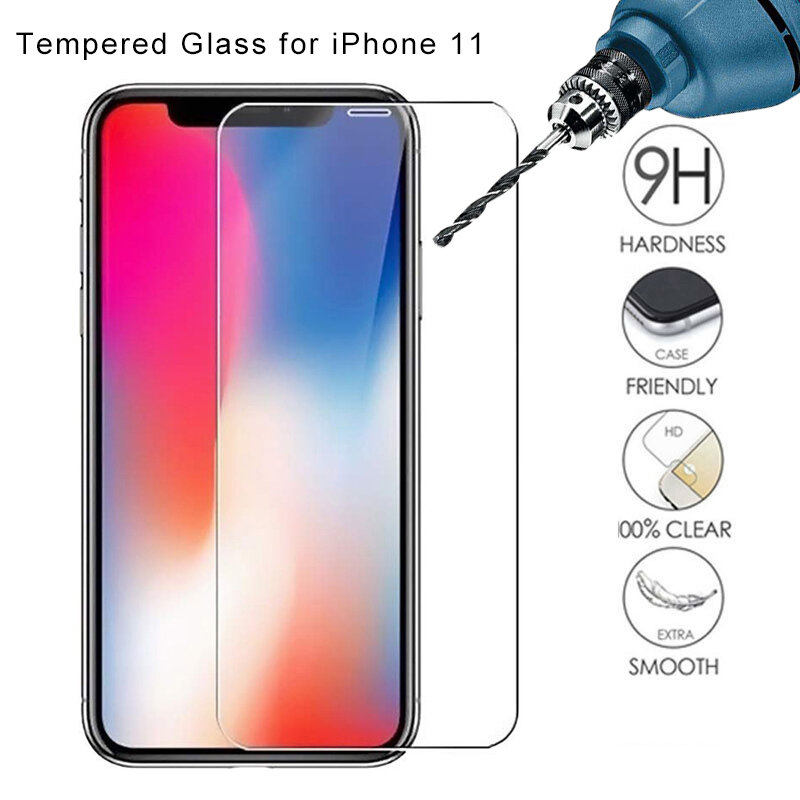 Kaca Tempered 9H HD untuk Iphone X XS Max XR 6 6S 7 8 Plus 5S 10 Kaca Pelindung Layar Pada Iphone 7 8 6 Plus X 5 Kaca