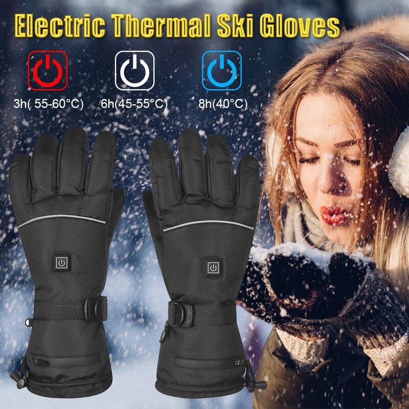 1 Paar Mannen Vrouwen Fiets Warmer 3 Niveau Verwarmde Handschoenen Ski Handschoenen Elektrische Thermische Touchscreen