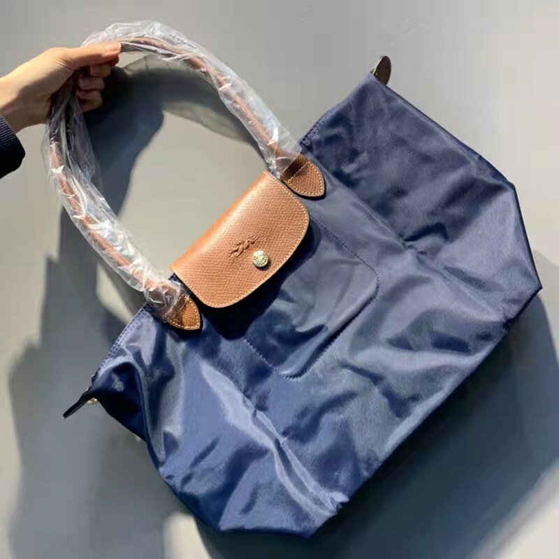 Longchamp Authentische klassische Frauen Neue Farbe Le Pliage Nylon echtes Leder Tote Handtasche Tasche Größe Große/kleine taschen für frauen