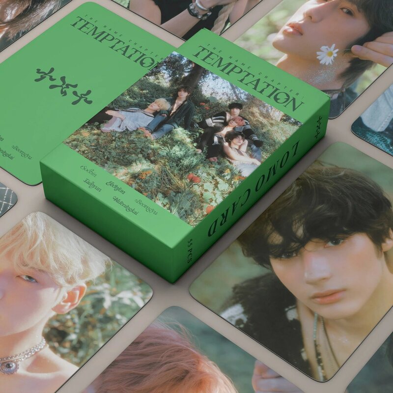 55 pçs kpop txt novo álbum cartão de tentação photocards lomo congelar foto cartão coreano moda meninos cartaz imagem fãs presentes