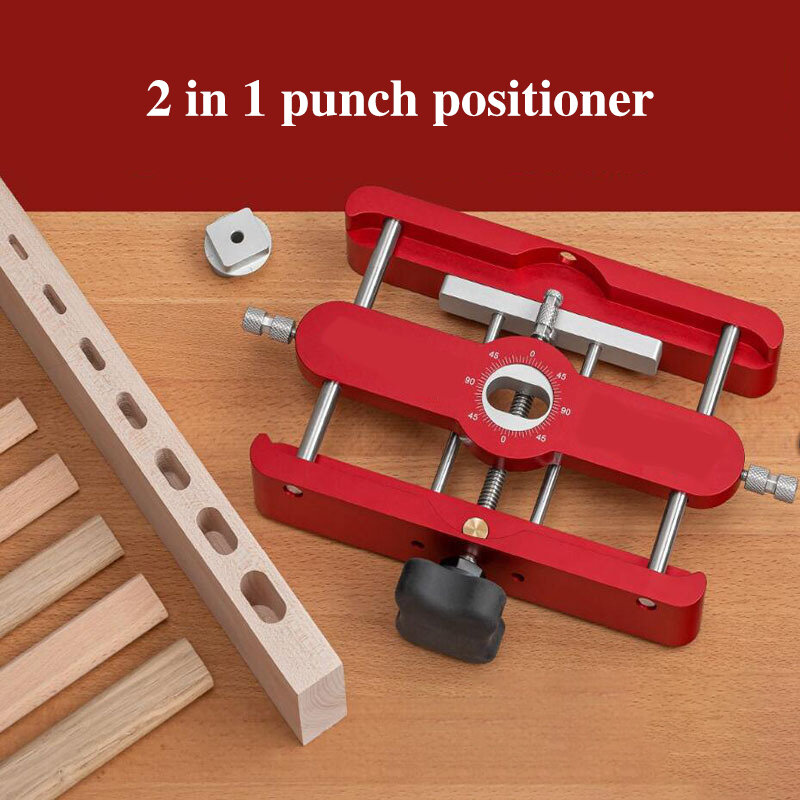Punch Locator 2 In 1รู Doweling ช่างไม้ Locator Precision Mortising Jig และ Tenon Joinery Fastener งานไม้เครื่องมือ