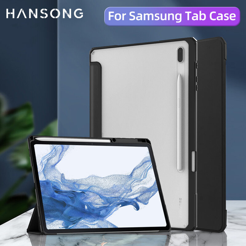 For Samsung Galaxy Tab S7 11" Acrylic Case For Tab S6 Lite 10.4" S8 11" S7 Plus S7 FE S8 Plus 12.4" S8 Ultra 14.6" Tablet Cover