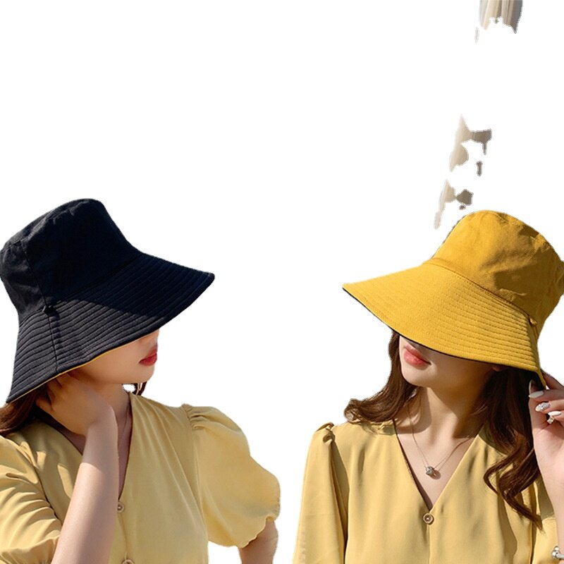 QBHAT ฤดูร้อนคู่สวมหมวกสีทึบหมวกผู้หญิงผู้ชาย Reversible หมวกชาวประมงตกปลา Gorros