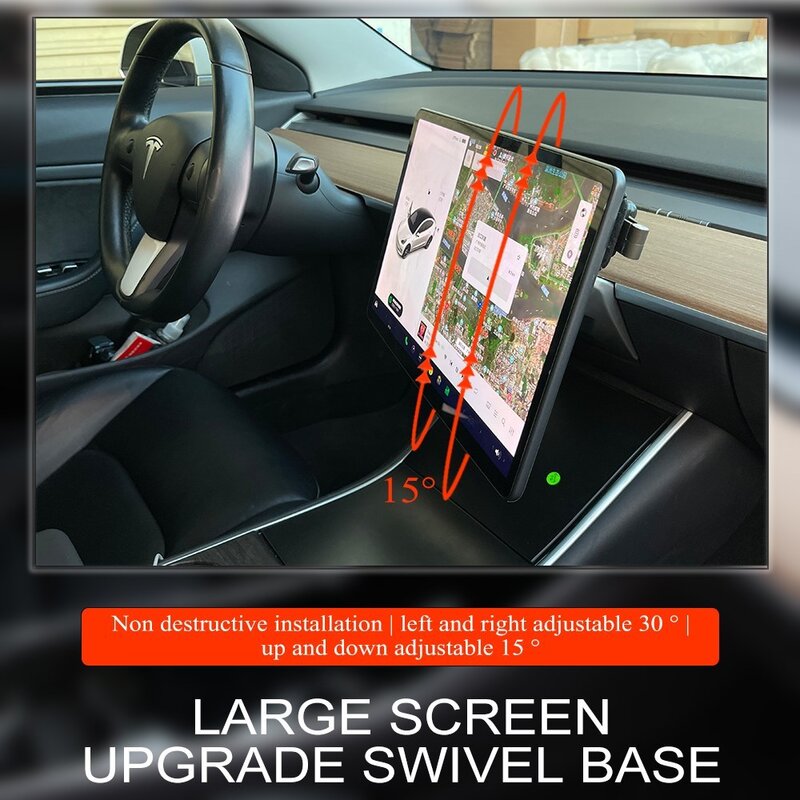 Novo suporte de rotação da tela controle central para tesla modelo 3 y 2022 acessórios do carro modelo y gps navegação titular accessorys